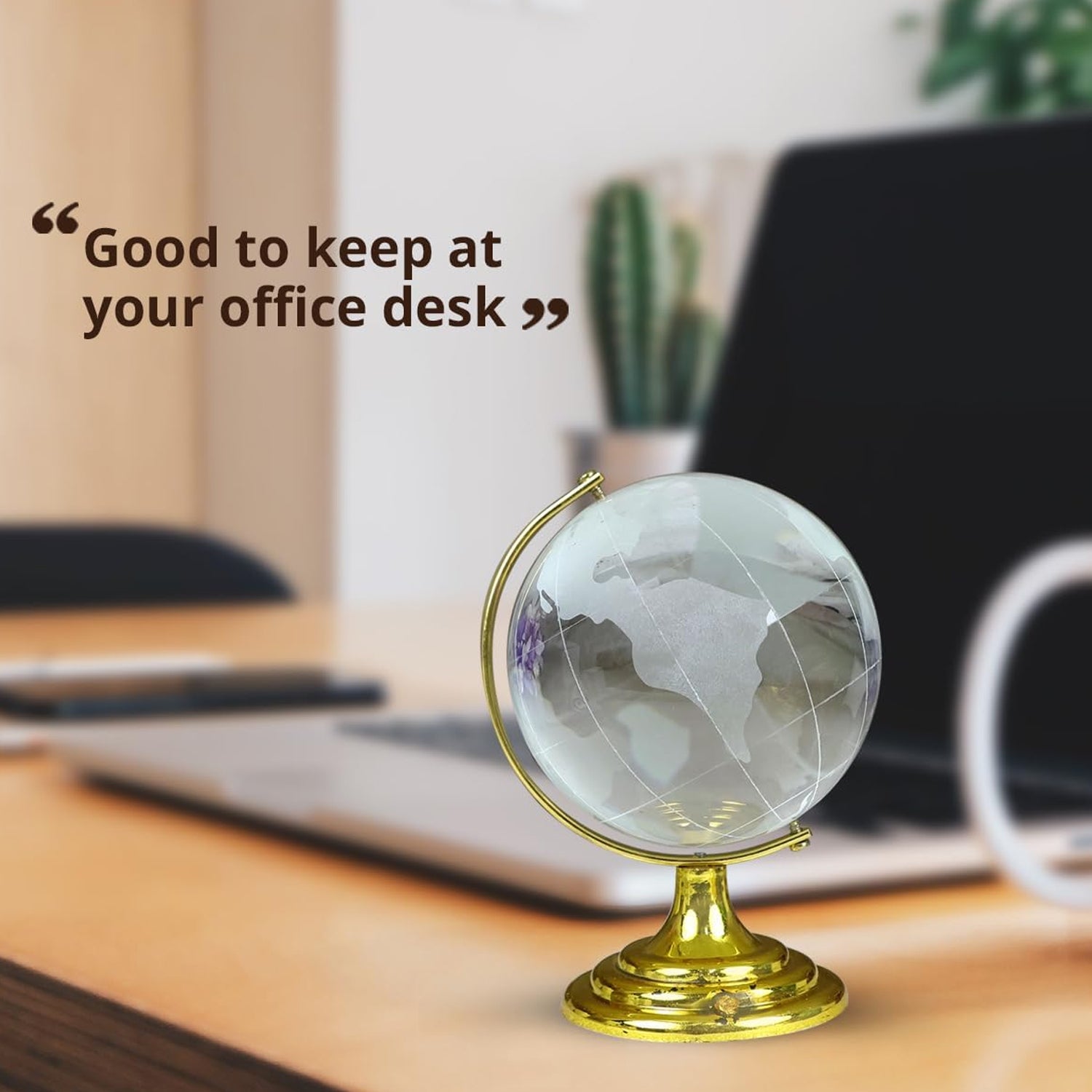 Crystal Globe  World Map 50 Mm With Golden Stand (1 Pc) Crystal Globe  World Map 50 Mm With Golden Stand (1 Pc)